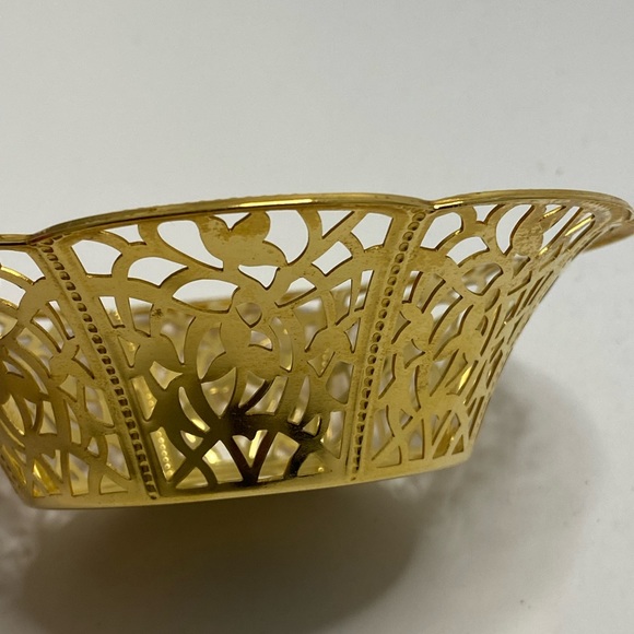 ✅ VINTAGE WMF ECHT VERGOLDET 24 CARAT GOLD PLATED BON BON ORNATE BOWL DISH - Picture 8 of 9